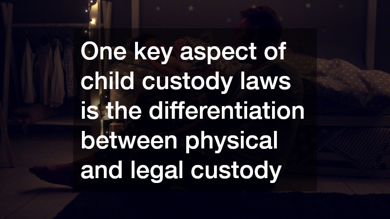 One key aspect of child custody laws is the differentiation between physical and legal custody