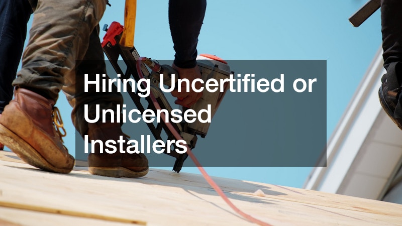 Hiring Uncertified or Unlicensed Installers