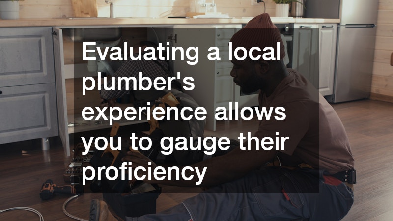Evaluating a local plumber