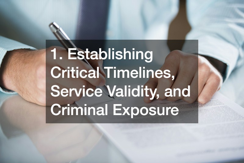 1. Establishing Critical Timelines, Service Validity, and Criminal Exposure