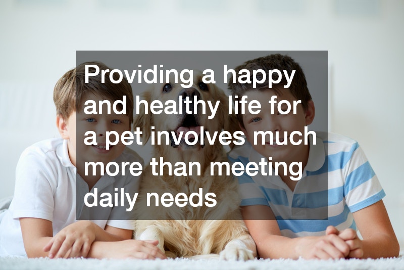 Providing a happy and healthy life for a pet involves much more than meeting daily needs