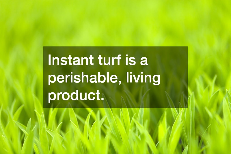 Instant turf is a perishable, living product.