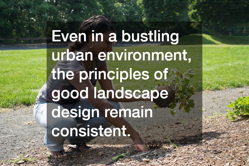 Even in a bustling urban environment, the principles of good landscape design remain consistent.