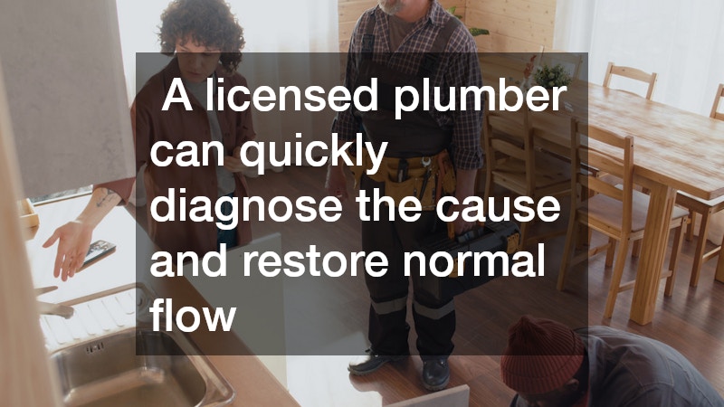  A licensed plumber can quickly diagnose the cause and restore normal flow 