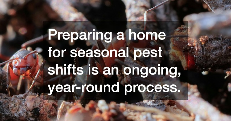 Preparing a home for seasonal pest shifts is an ongoing, year-round process.