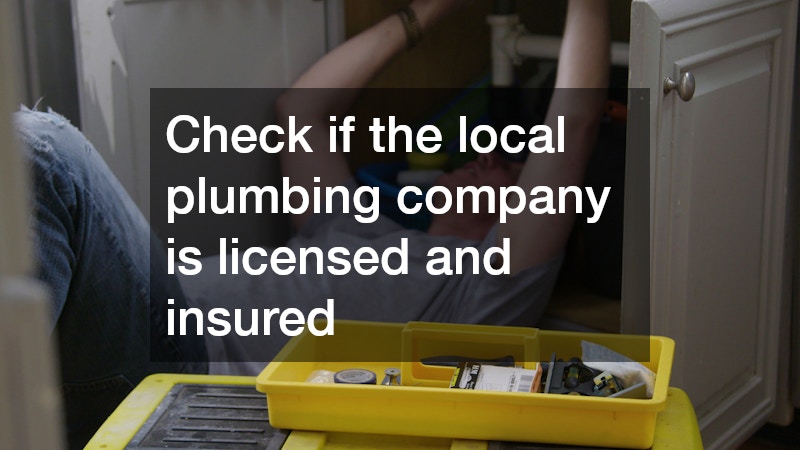Check if the local plumbing company is licensed and insured