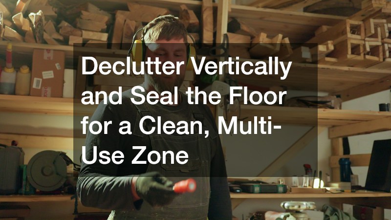 Declutter Vertically and Seal the Floor for a Clean, Multi-Use Zone