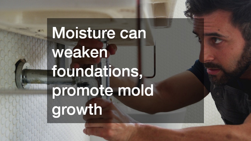 Moisture can weaken foundations, promote mold growth
