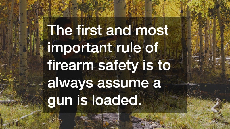 The first and most important rule of firearm safety is to always assume a gun is loaded.