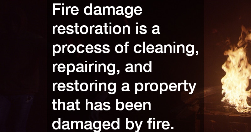Fire damage restoration is a process of cleaning, repairing, and restoring a property that has been damaged by fire.