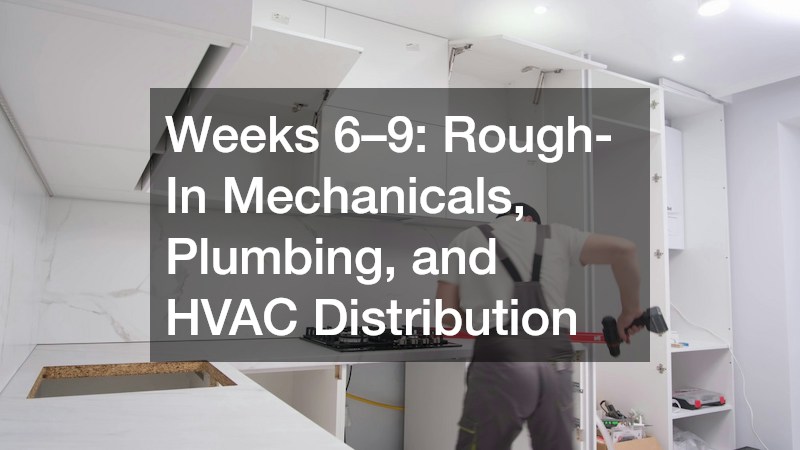 Weeks 6–9: Rough-In Mechanicals, Plumbing, and HVAC Distribution