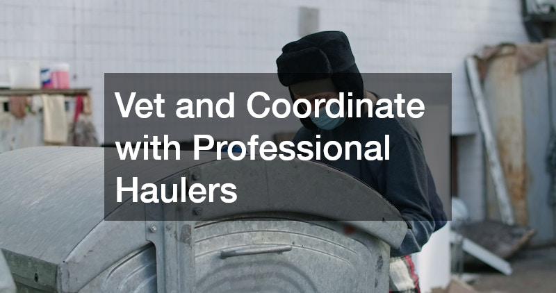 Vet and Coordinate with Professional Haulers