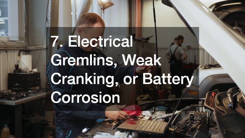 7. Electrical Gremlins, Weak Cranking, or Battery Corrosion