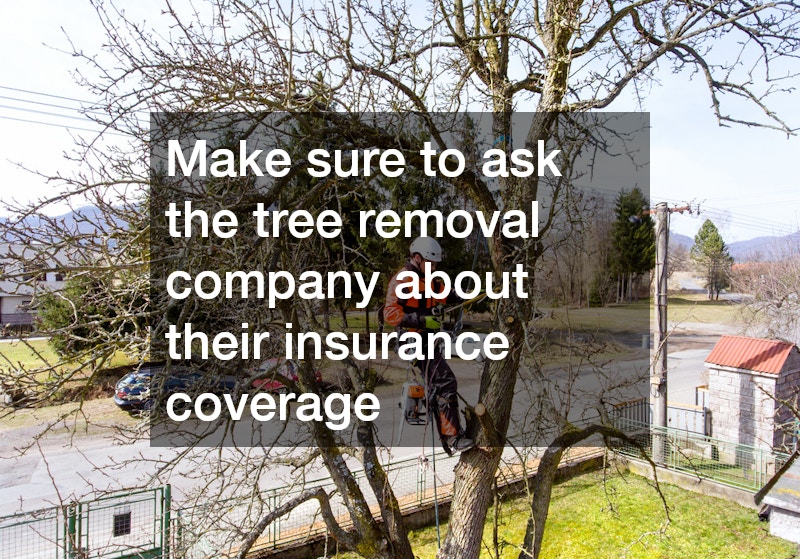 Make sure to ask the tree removal company about their insurance coverage