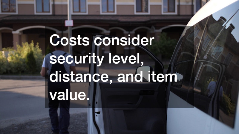 Costs consider security level, distance, and item value.