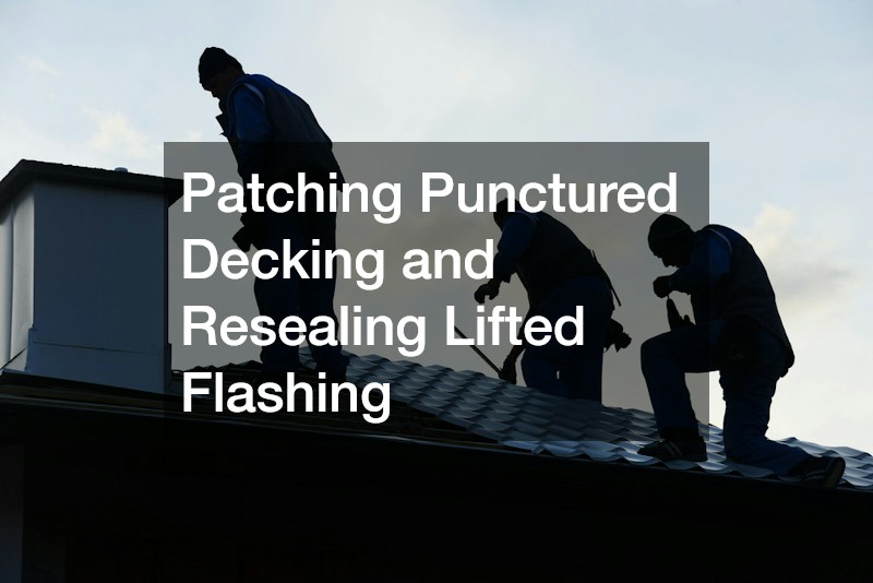 Patching Punctured Decking and Resealing Lifted Flashing
