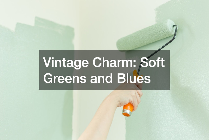 Vintage Charm: Soft Greens and Blues