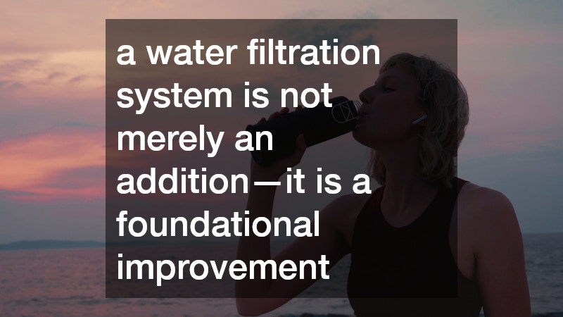 a water filtration system is not merely an addition—it is a foundational improvement