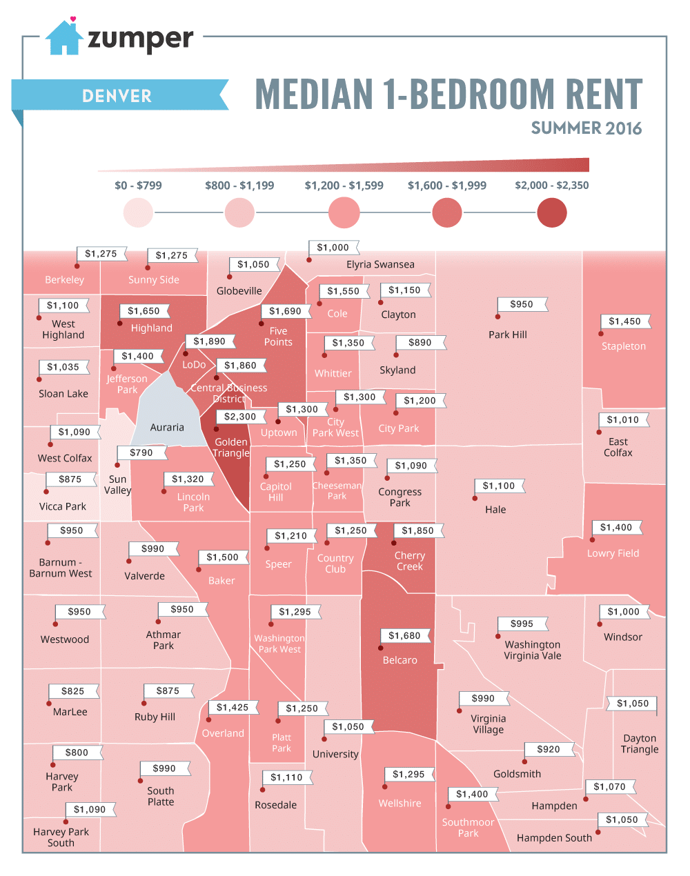 Mapping Rent Prices In Denver This Summer (June 2016)