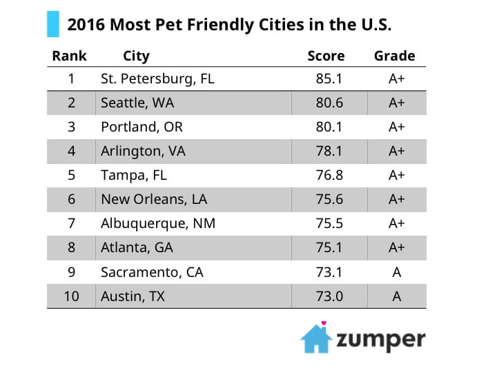 The Most Pet Friendly Cities in the U.S.