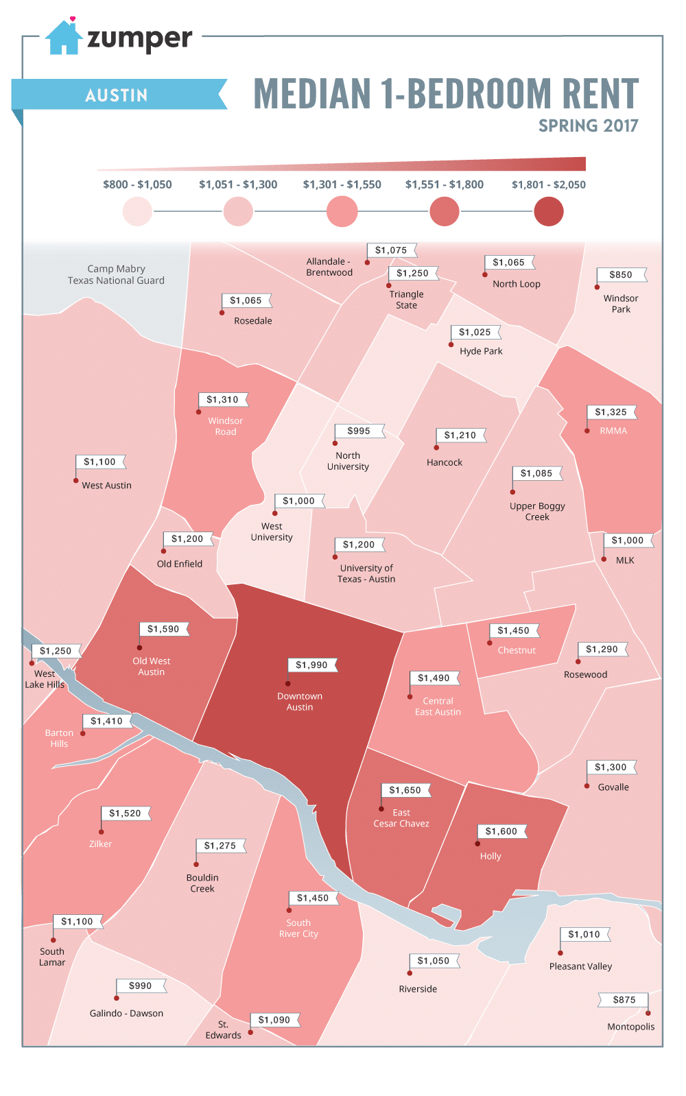 Austin Rent Prices Mapped This Spring 2017