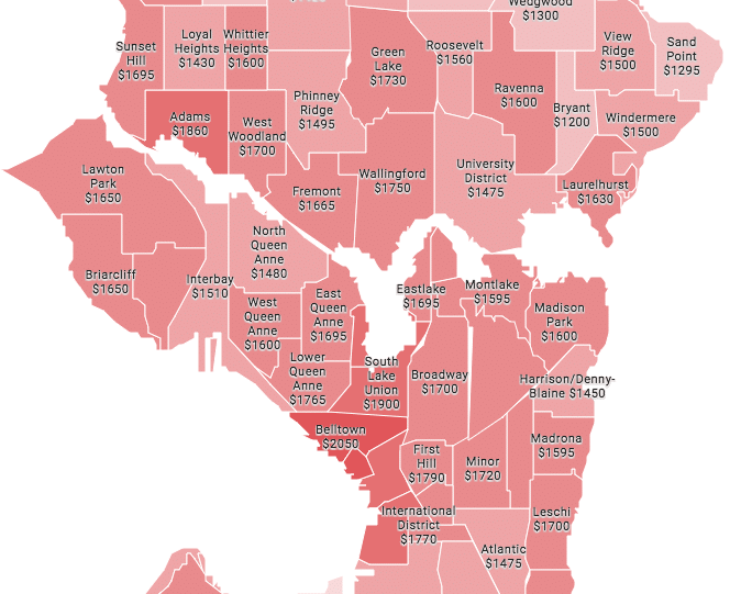 Seattle Neighborhood Rent Prices Mapped This Fall 2017