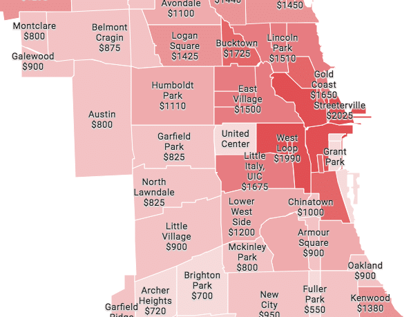 Chicago Neighborhood Rent Prices Mapped This Winter 2017