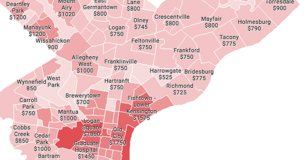 Philadelphia Neighborhood Rent Map: Spring 2018