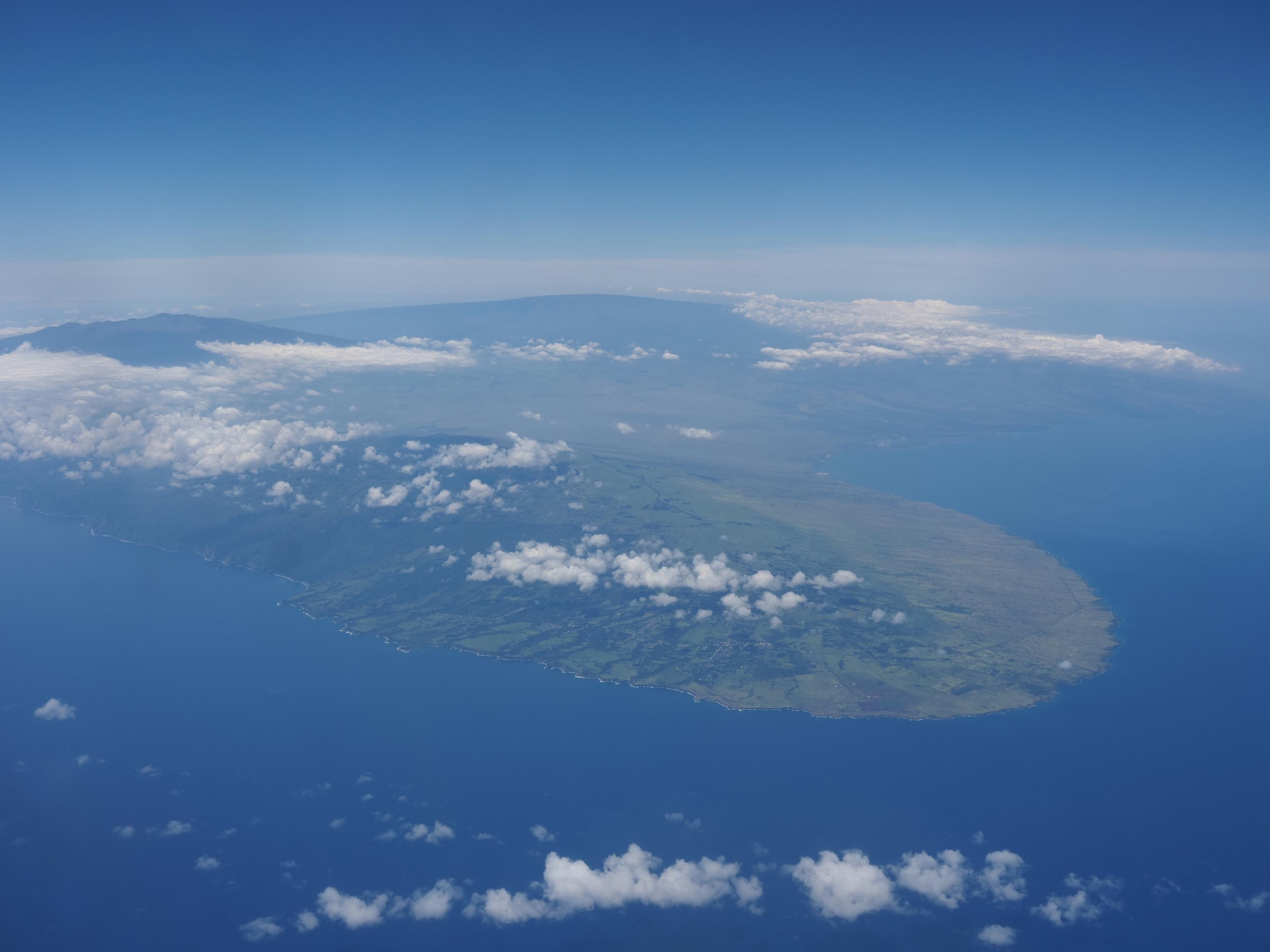 北側上空から撮影さたハワイ島