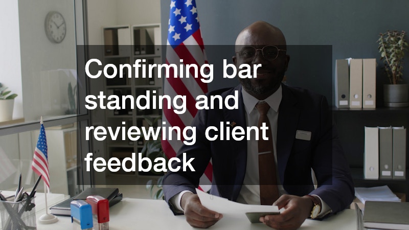 Confirming bar standing and reviewing client feedback
