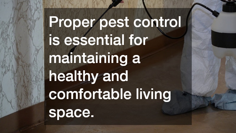 Proper pest control is essential for maintaining a healthy and comfortable living space.