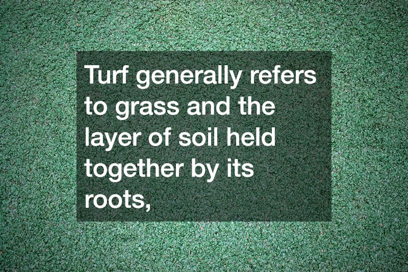 Turf generally refers to grass and the layer of soil held together by its roots,