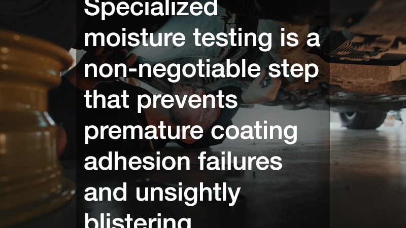 Specialized moisture testing is a non-negotiable step that prevents premature coating adhesion failures and unsightly blistering.