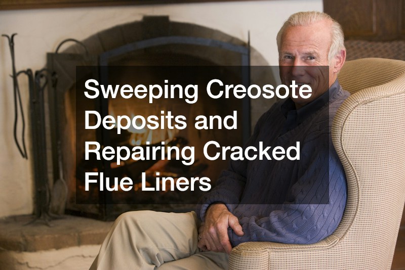 Sweeping Creosote Deposits and Repairing Cracked Flue Liners