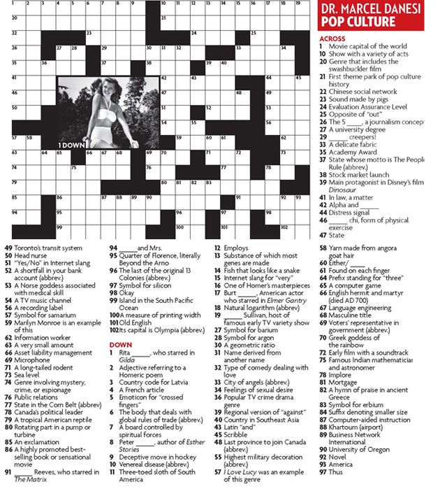 crossword quiz pop culture spock