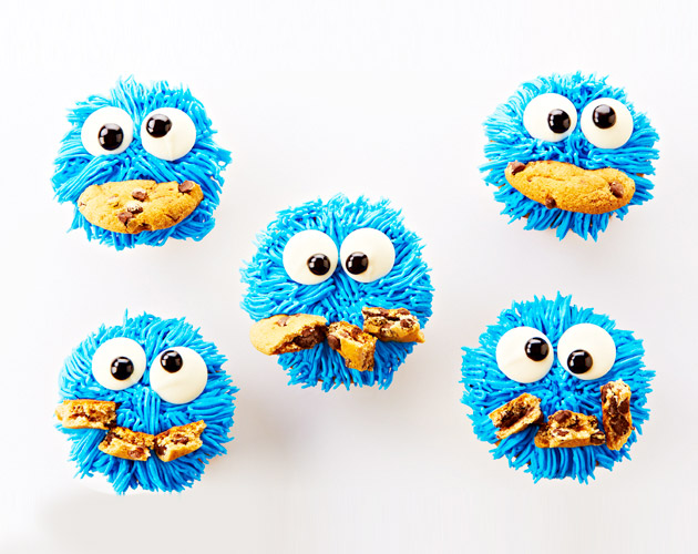 Chocolate Chip Cookie Monster Cupcakes