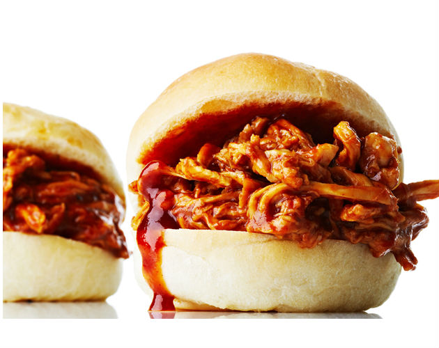 Quick Beer Braised Barbecue Chicken Sliders