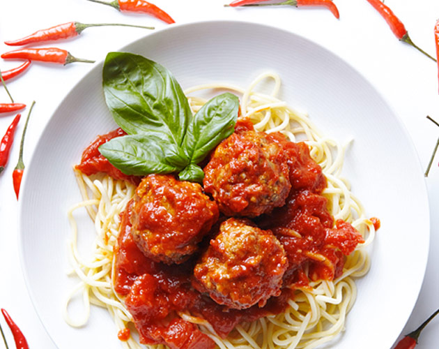 Spicy Spaghetti and Meatballs