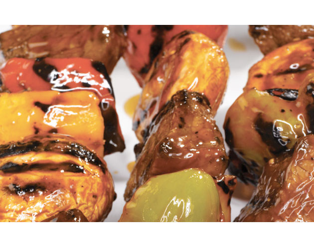 Beef, Mushroom and Pepper Shish Kebab