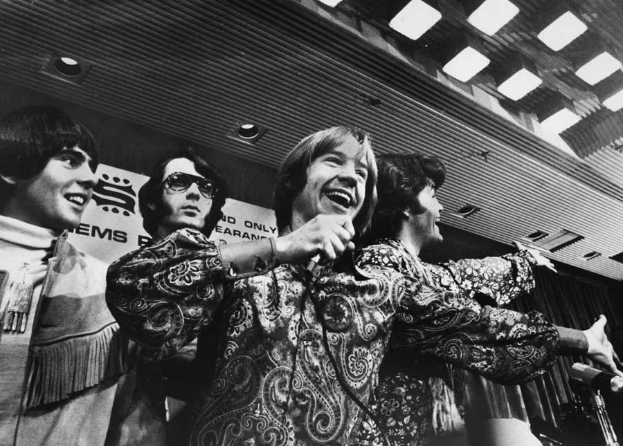 Black and white photo of pop band 'The Monkees'