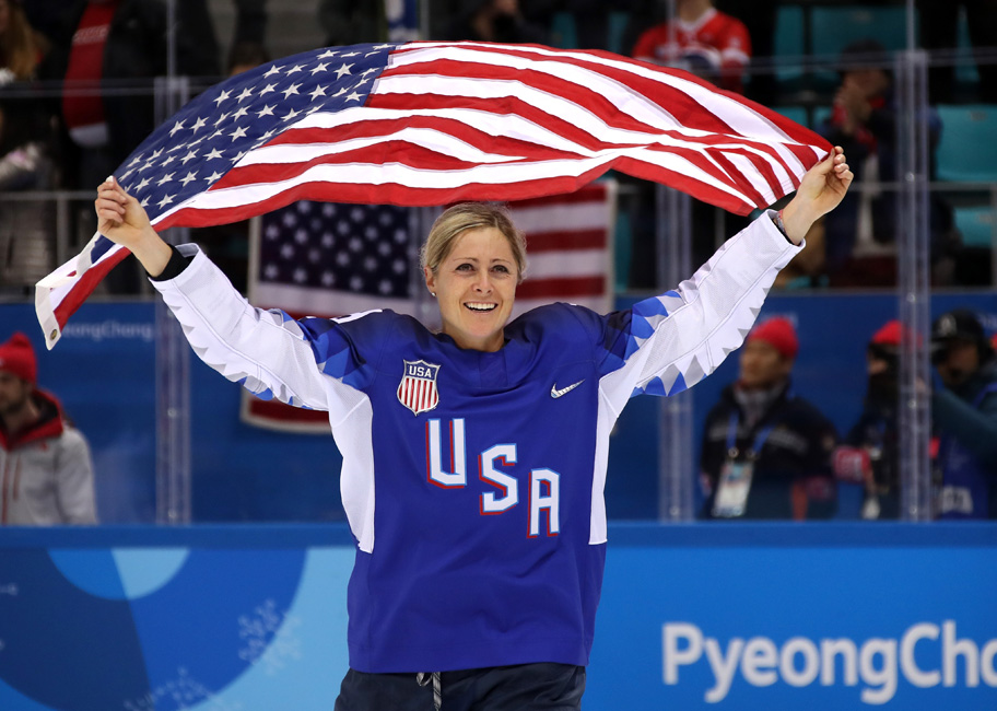 U.S. Women Wave Flag Celebrate Victory