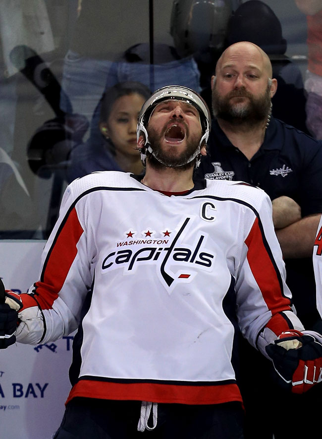 Alex Ovechkin celebrates victory