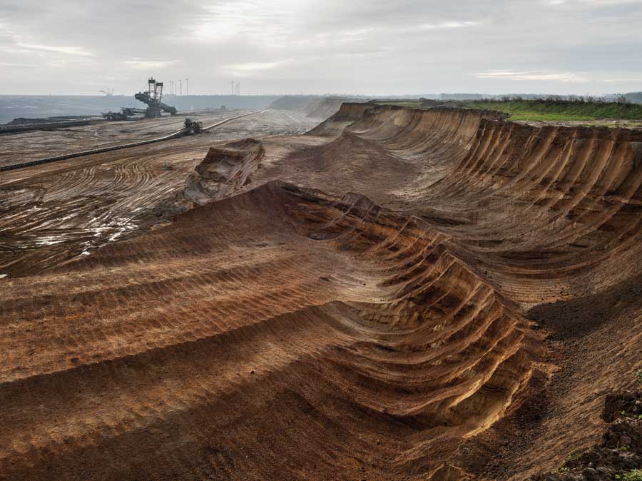 Burtynsky exhibit piece showing a coal mine in Germany.