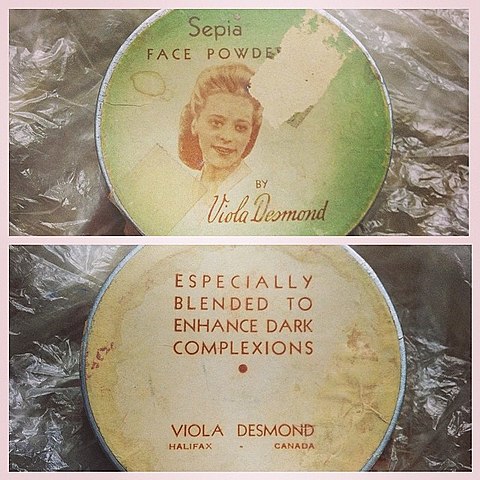 A photo of Viola Desmond's Sepia foundation, which catered to darker skin.