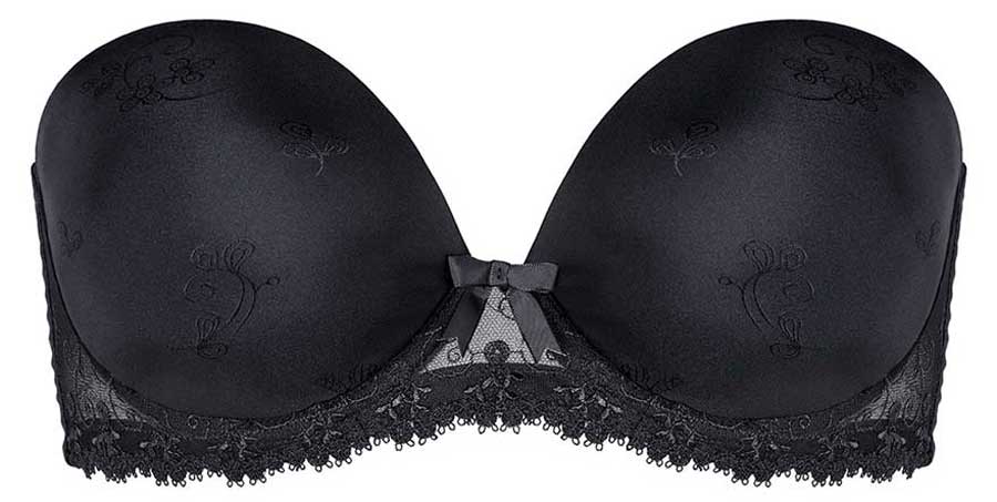 A Simone Péréle black strapless bra.