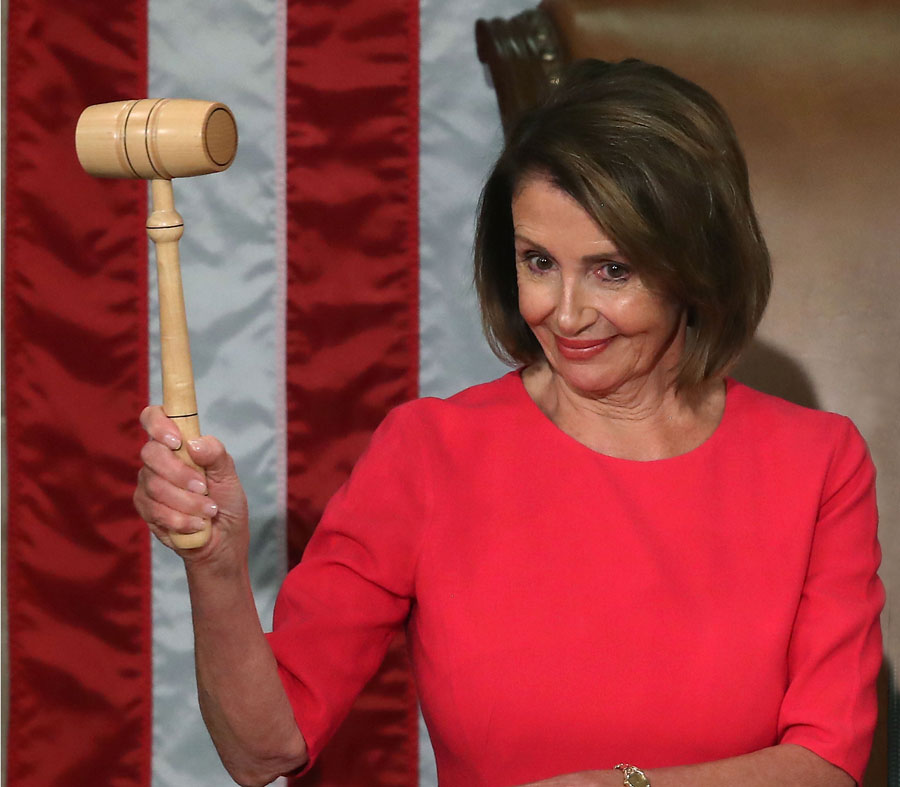 Nancy Pelosi holds gavel