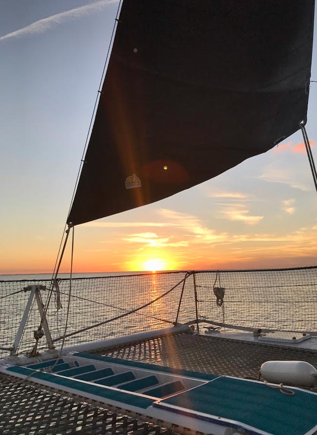 Sailing at sunset