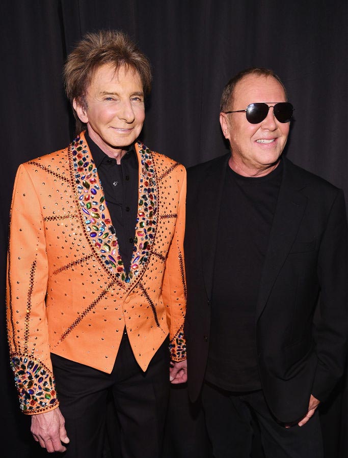 Barry Manilow (L) and Michael Kors pose backstage during Michael Kors Collection Fall 2019 Runway Show at Cipriani Wall Street on February 13, 2019 in New York City. (Photo by Dimitrios Kambouris/Getty Images for Michael Kors)