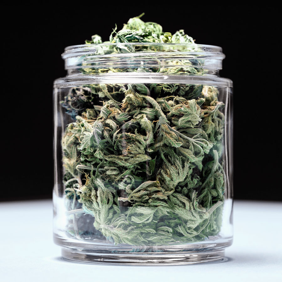 A container of marijuana buds.