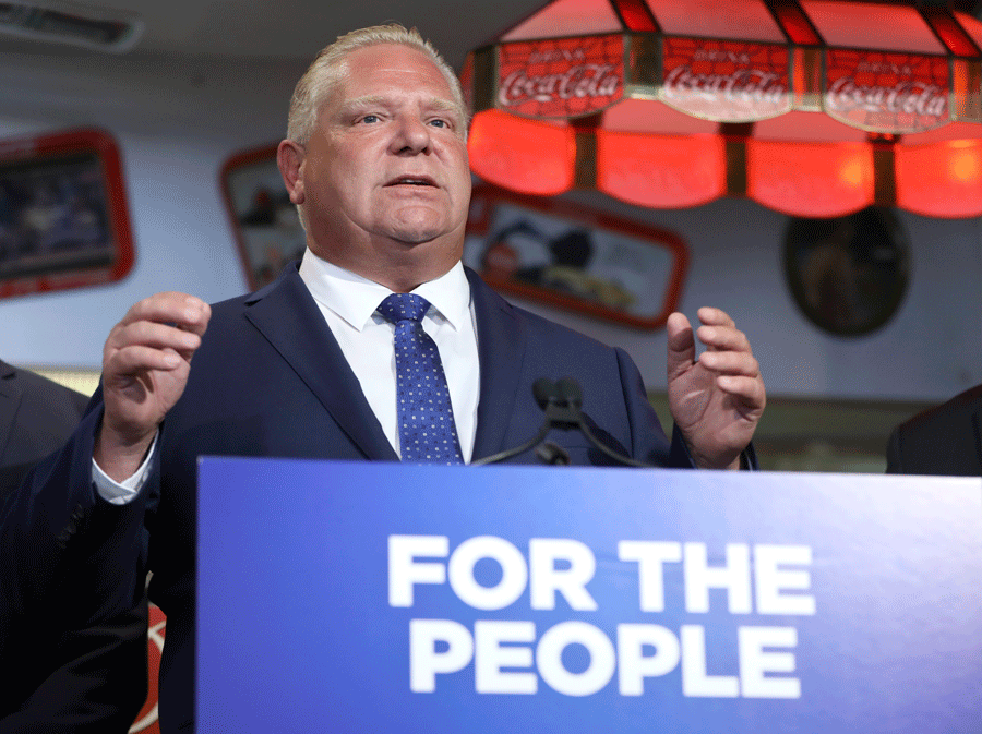 Premier Doug Ford at Troy's Diner in Milton announces the elimination of the carbon tax. August 29, 2018.